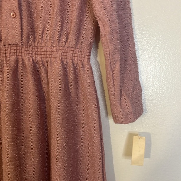Sears | New VINTAGE pink textured midi dress Women’s size 14 (more like 10) vtg - Picture 3 of 9